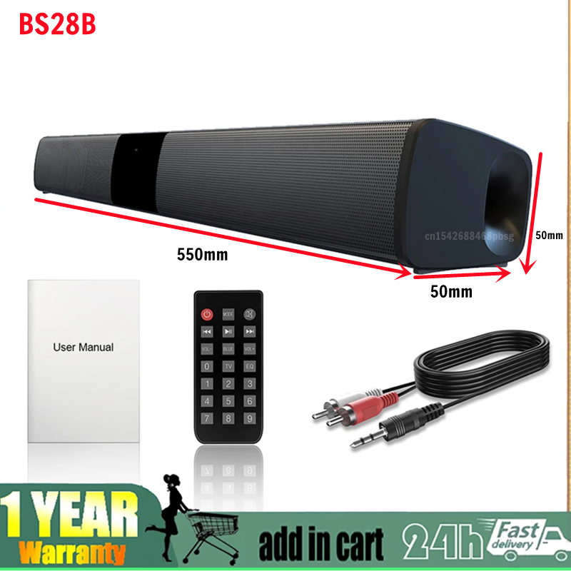 Audio Music Visualizer Free - 40W Wireless Bluetooth Soundbar Stereo Speakers