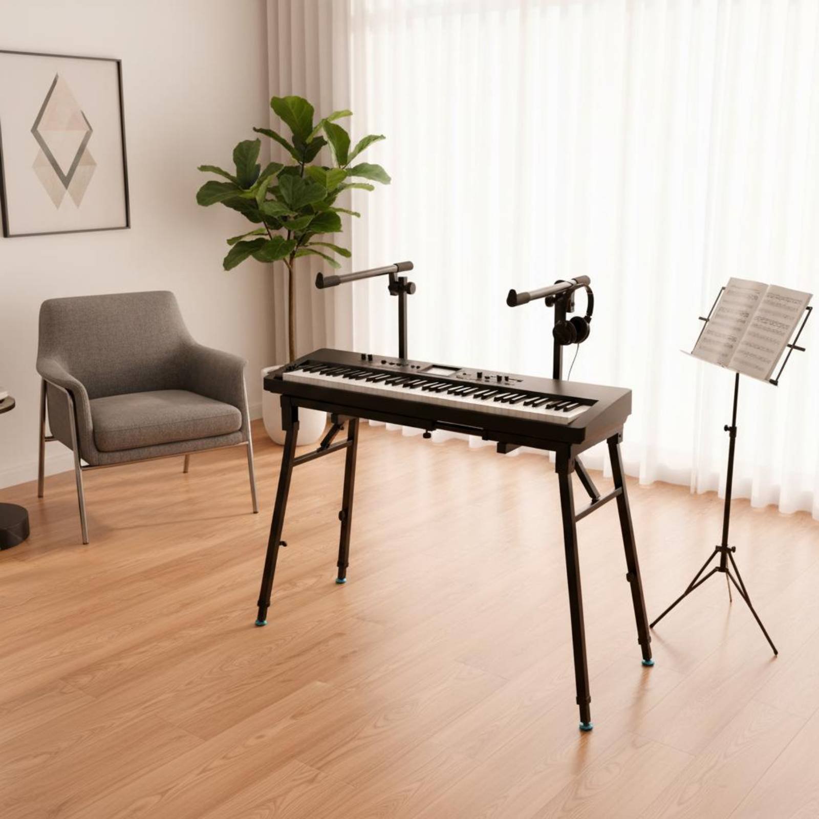 Folding Keyboard Stand Portabl - огляд і ціна Music Stand Folding