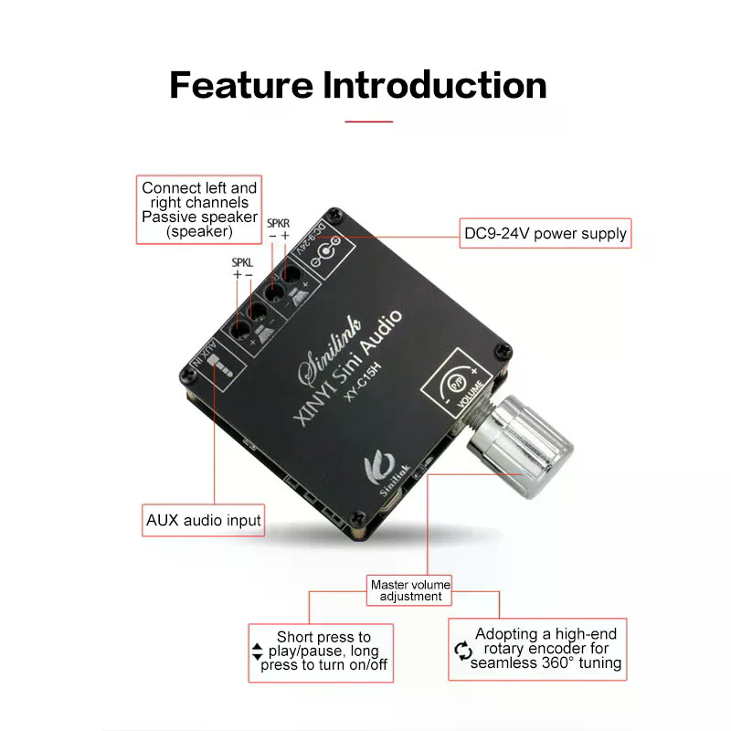 2*20W Bluetooth 5.0 Power Ampl - огляд і ціна Audio Music Player App