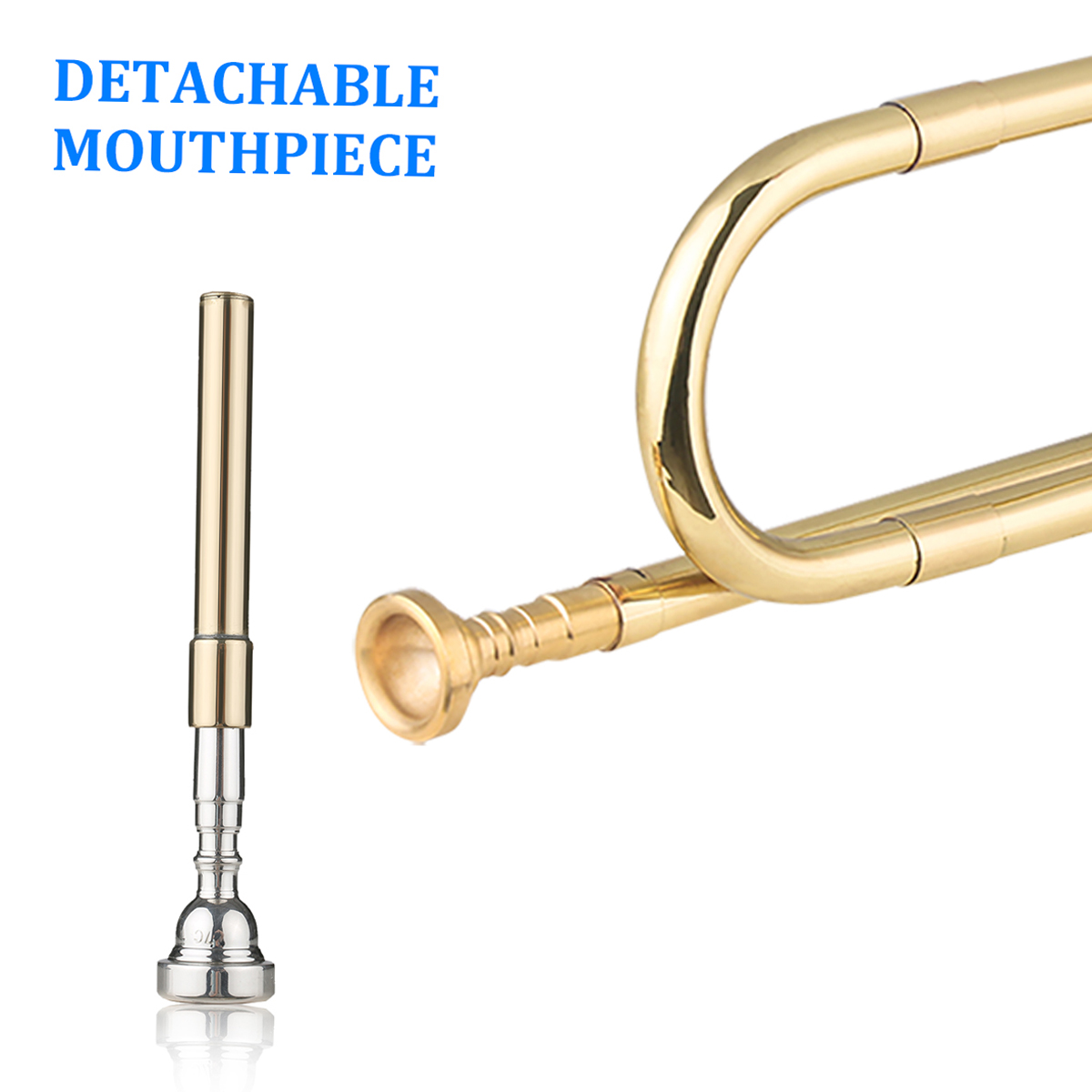 Brass C Bugle Call Gold-Plated - огляд і ціна Trombone Mouthpiece