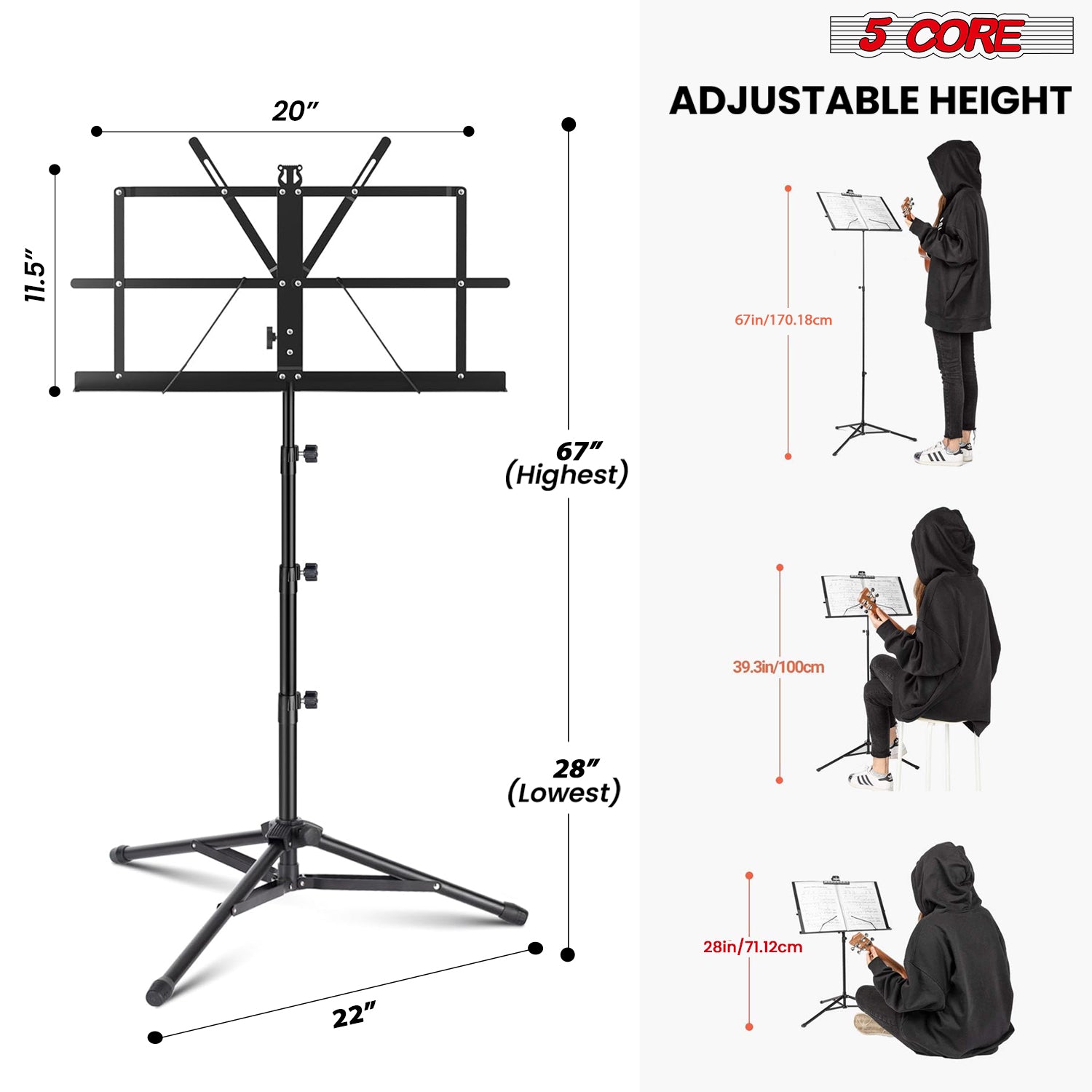5 Core Music Stand For Sheet M - огляд і ціна Music Stand Folding