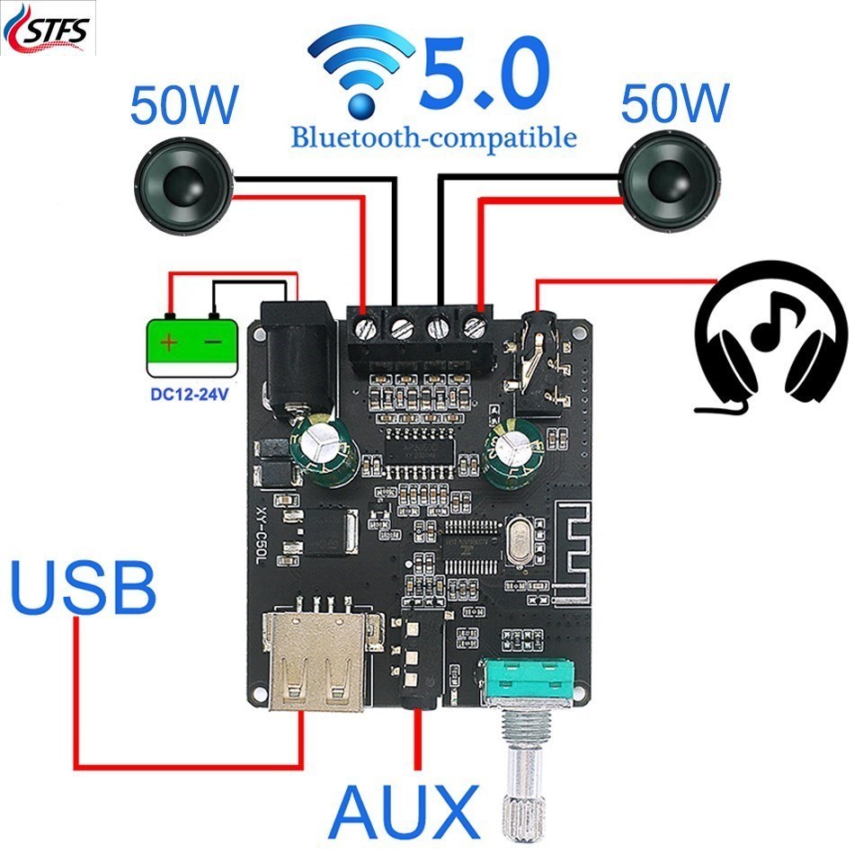 2*50W ForBluetooth 5.0Power Am - огляд і ціна Audio Music Player App