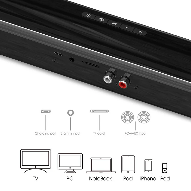 40W Soundbar TV Portable Bluet - огляд і ціна Audio Music Visualizer Free