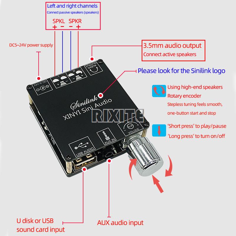 2*50W Bluetooth 5.0 Power Ampl - огляд і ціна Audio Music Player App
