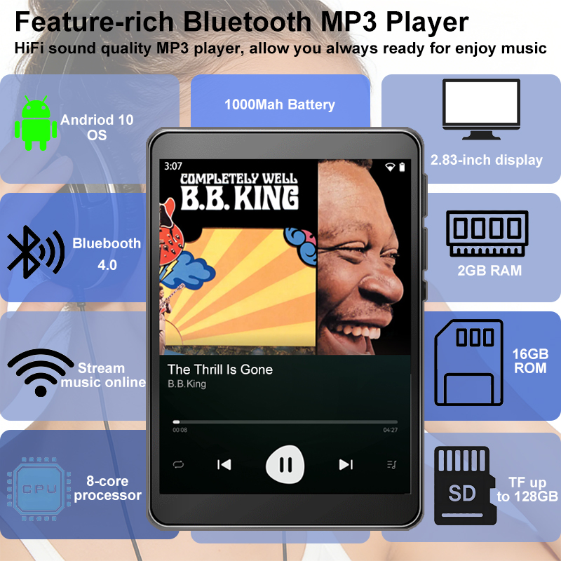 WiFi MP3 Player Andriod 10 Spo - огляд і ціна Audio Music To Download